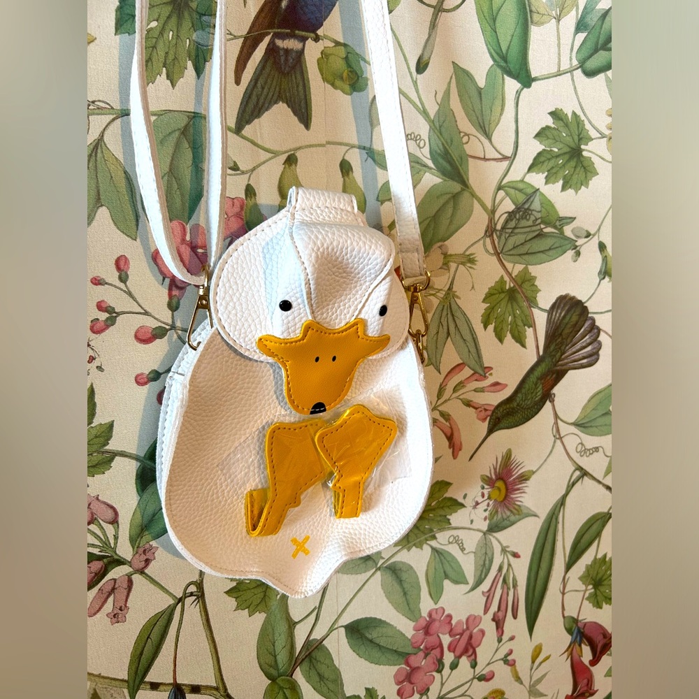 White and Yellow Duck-Shaped Bag